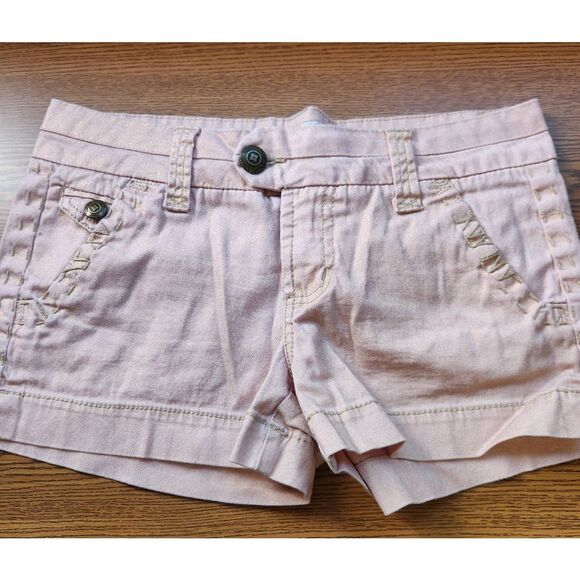 #10 BKE  pink shimmering with gold shorts  - Mollie Cuffed shorts (Size 27) - Picture 2 of 10